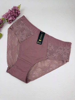 Бавовняні сліпи з квітковим мереживом 0793, 3XL (ОС 120-130), Мокко