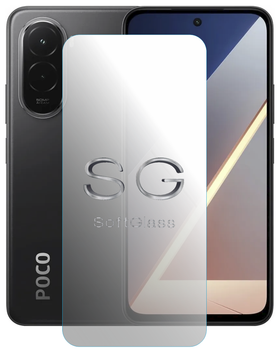 Пленка для Poco M7 на экран износоустойчивая полиуретановая SoftGlass