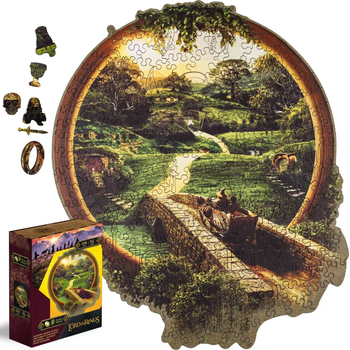 Деревянный фигурный пазл Woods Story Властелин Колец Lord Of The Rings Дорога из Ширу 340 деталей