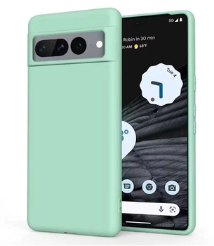 Силіконовий чохол Soft Touch з мікрофіброю для Google Pixel 7 Pro | Захист від подряпин та пилу ( Зелений світлий )