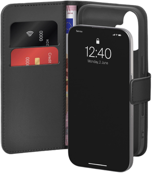 Etui z klapką Puro Wallet Stand Case do iPhone 17 Black (8018417525469)