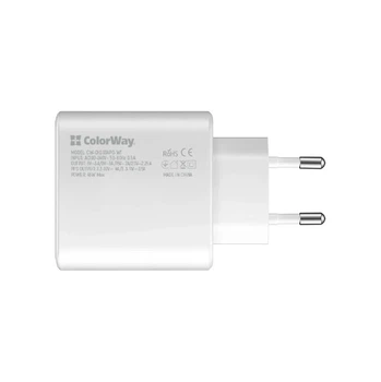 Сетевое зарядное устройство ColorWay Power Delivery Port PPS USB Type-C (45W) white (CW-CHS034PD-WT)