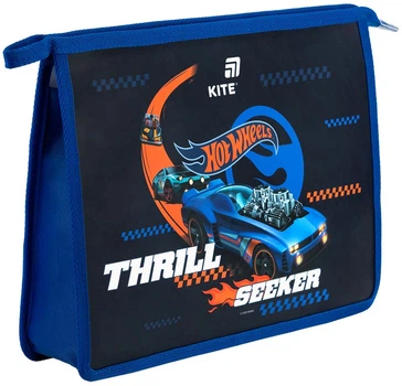 Папка на молнии Kite Hot Wheels A4+ Черная (HW26-428)