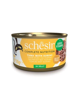 Влажный корм Schesir Tuna with Surimi для кошек, тунец с сурими в желе, 85 г х 12 шт