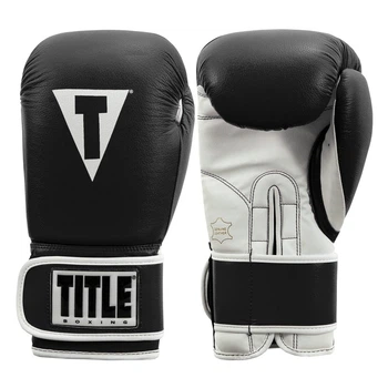 Тренировочные перчатки TITLE Boxing Pro Style Leather Training Gloves 3.0 Черный/Белый 12 oz