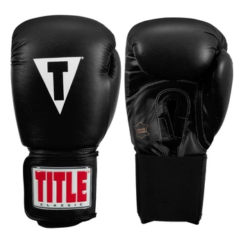 Тренировочные перчатки TITLE Boxing Classic Leather Elastic Training Boxing Gloves 2.0 Черный 16 oz