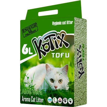 Наповнювач для котячого туалету Тофу з ароматом алое вера KOTIX TOFU Aloe Vera 6 л
