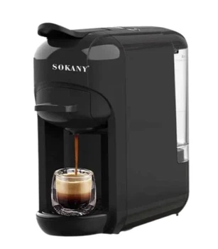 Капсульна кавомашина Sokany 3в1 19 Бар 1450 Вт, для Nespresso Dolce Gusto та меленої кави, кавоварка з резервуаром 600 мл Чорний