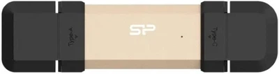 Dysk SSD Silicon Power DS72 500GB USB Type-A/USB Type-C 3.2 Gen 2 Gold (SP500GBUC3S72VPG)
