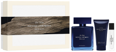 Zestaw męski Narciso Rodriguez Bleu Noir Woda perfumowana 100 ml + Żel pod prysznic 50 ml + Miniatura Woda perfumowana 10 ml (3423222145385)