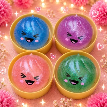 Сквіш антистрес пельмень булочка dumpling squishy блискучі