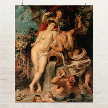 Постер Союз Земли и Воды, Рубенс, Rubens, Union of Earth and Water, A3 37×30 см (id6672)