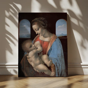 Интерьерная картина Мадонна Литта, Леонардо да Винчи, Leonardo da Vinci, The Litta Madonna, 40×30 см (id6759)