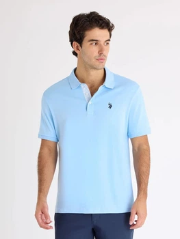 Поло длинное мужское U.S. Polo Assn 11Q0072-9800A(Blue Oxford) M Голубое (786662639573)