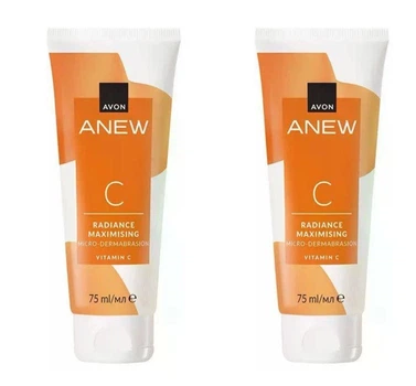 Пілінг-скраб для обличчя з вітаміном С «Максимальне сяйво» Avon Anew набір 2 x 75 мл