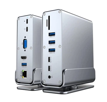 Хаб Док станция Deepfox-2524 13 в 1 с поворотной подставкой USB Type-C концентратор для ноутбука компьютера 13 портов