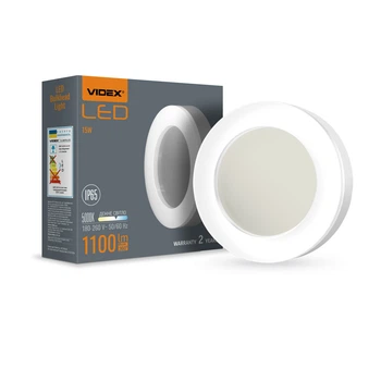 LED светильник 15W для ЖКХ VIDEX с круглым корпусом 1200Lm 5000K серый IP65 VL-BHFR-155