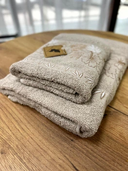 Набор махровых полотенец коттон L&M Home Textiles 2 шт (70х140, 50х90) беж