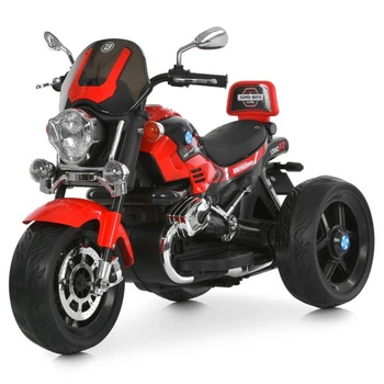 Дитячий мотоцикл Bambi Bike з дзеркалами, спинкою та EVA-колесами, червоний