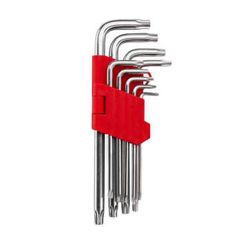 Набір ключів torx "зірочка" INTERTOOL 9шт, довгі, Т10-Т50, CrV (41700)