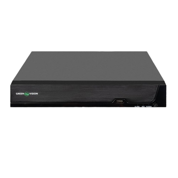 Видеорегистратор IP GreenVision GV-N-S024/08 (8POE) Lite, 10-канальный NVR 8MP для IP-камер, черный