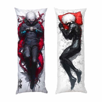 Подушка дакімакура Кен Канекі. Токійський гуль. Ken Kaneki. Tokyo Ghoul габардин двостороння 120х40 см