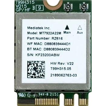 Wi-Fi модуль MediaTek Wi-Fi 6E RZ616 M.2 802.11ax Bluetooth 5.2 (MT7922A22M)
