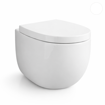 Підвісний унітаз NIC DESIGN MILK, білий/глянсовий, напівкругла