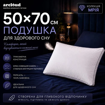 Трехкамерная подушка для сна ARCLOUD SAME TA 50×70 — гипоаллергенная, регулируемая