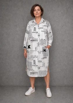 Платье-рубашка женское летнее хлопковое Турция Reyon Oversize 56-58 (на бирке XL) Белый 006