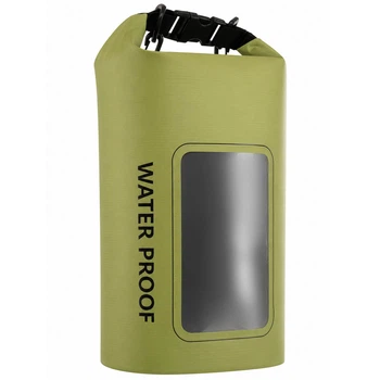 Гермомішок водонепроникний із вікном для телефона SP-Sport Waterproof Bag 7494 об'єм 5 літрів Olive