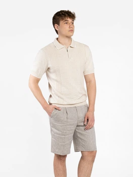Поло чоловіче бежеве трикотажне Arber Polo knit Zipper MSS N-A L зріст 4 бежевий (M09.51.60.622)