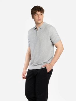 Поло чоловіче сіре бавовняне Arber Polo knit Zipper MSS N-A S зріст 4 сірий (M09.22.12.622)