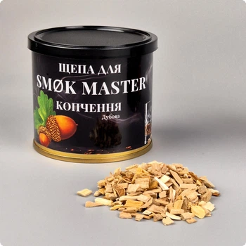 Щепа для копчения SMØK MASTER — Дуб (в металлической банке, 240 мл) Дубовая Щепа С Пластиковой Крышкой