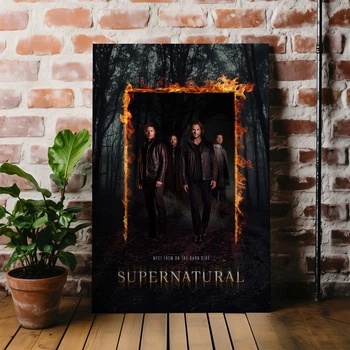 Интерьерная картина Сверхъестественное, Пылающие Врата, Supernatural, Burning Gate, постер по сериалу, 60×40 см (id5617)