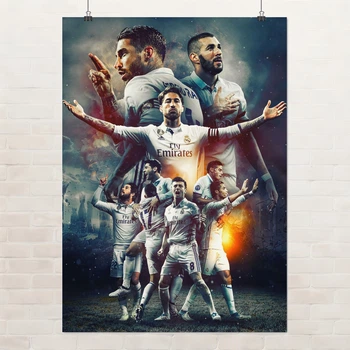 Постер Реал Мадрид, футболисты клуба, Real Madrid, спорт, футбол, A3 42×30 см (id6307)