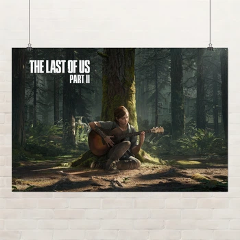 Постер Последние из нас 2, Элли играет на гитаре, Last Of Us 2, декор комнаты геймера, A2 40×60 см (id4226)
