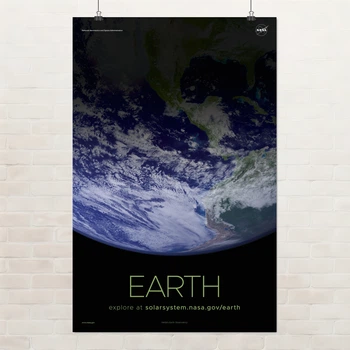 Постер Земля, Earth, NASA, НАСА, космос, астрономия, A3 42×27 см (id7098)