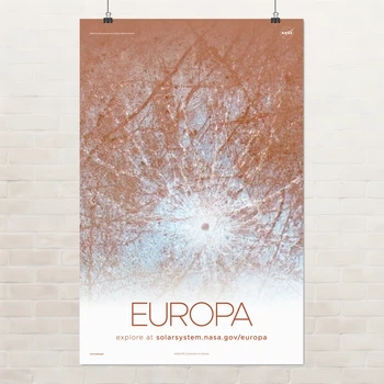 Постер Европа, спутник Юпитера, Europa, NASA, НАСА, космос, астрономия, A3 42×27 см (id7106)