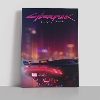 Интерьерная картина Киберпанк 2077, Cyberpunk 2077, декор в комнату геймера, 60×43 см (id7183)