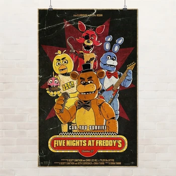 Постер П'ять ночей у Фредді, Five Nights at Freddy's, FNAF, жахи, A2 60×38 см (id7172)
