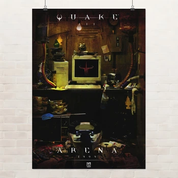 Постер Квейк 3, Quake III Arena, олдскул ретро шутер, A3 42×30 см (id7173)