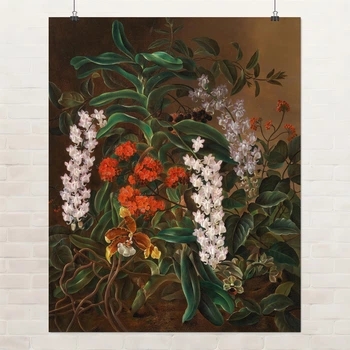 Постер Отто Дидрик Оттесен, Натюрморт с орхидеями, Still Life, репродукция картины, A3 37×30 см (id7041)