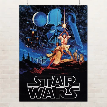 Постер Зоряні Війни Ⅳ: Нова надія, Star Wars Ⅳ: New Hope (1977) , культове кіно, A2 60×43 см (id0529)