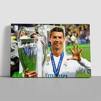 Интерьерная картина Футболист Криштиану Роналду с Кубком, Cristiano Ronaldo, спортивный плакат, 28×42 см (id6782)