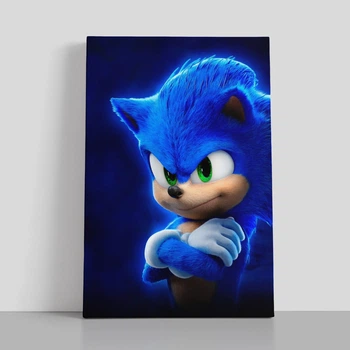 Интерьерная картина Соник в кино, Sonic the Hedgehog, декор в комнату ребёнка, 42×28 см (id5755)