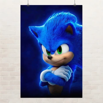 Постер Соник в кино, Sonic the Hedgehog, декор в комнату ребёнка, A3 42×28 см (id5755)