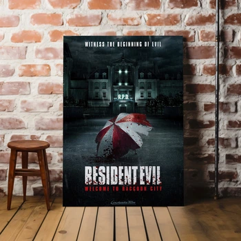 Интерьерная картина Обитель Зла, Resident Evil (2021), Raccoon City, ужасы, зомби, 42×28 см (id7012)