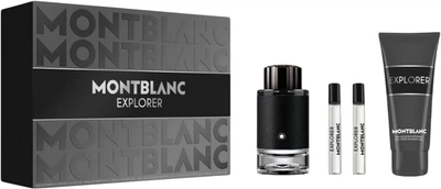 Zestaw męski Montblanc Explorer Woda perfumowana 100 ml + Woda perfumowana 2x7.5 ml + Żel pod prysznic 100 ml (3386460167024)