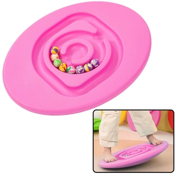 Балансувальна сенсорна дошка LEAN Toys Рожева з кульками (26254)